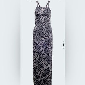 Adidas Originals Leopard Luxe 3-Stripes Maxi Dress